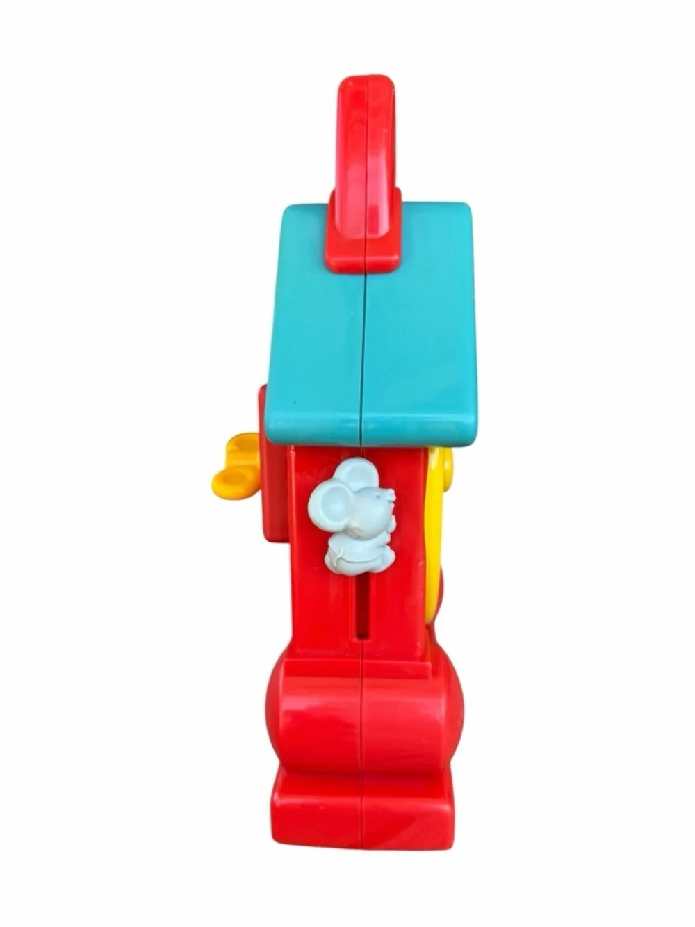 VTG 1994 Fisher-Price Musical Teaching Clock Wind-Up Toy Primary Colors Works!